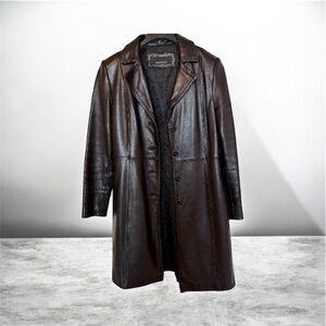 Jones New York Black Leather Trench Coat 🖤 Vintage Rare Gorgeous Soft Size Small